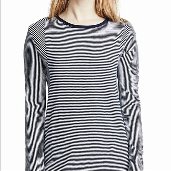 Rag & Bone Navy and White Striped Knit Long Sleeve Dress - Picture 4 of 14